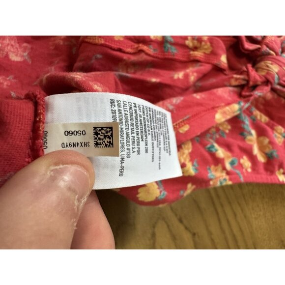 American Eagle Cropped Tie Top Button Front Floral Boho Women's Size Small - Picture 12 of 13